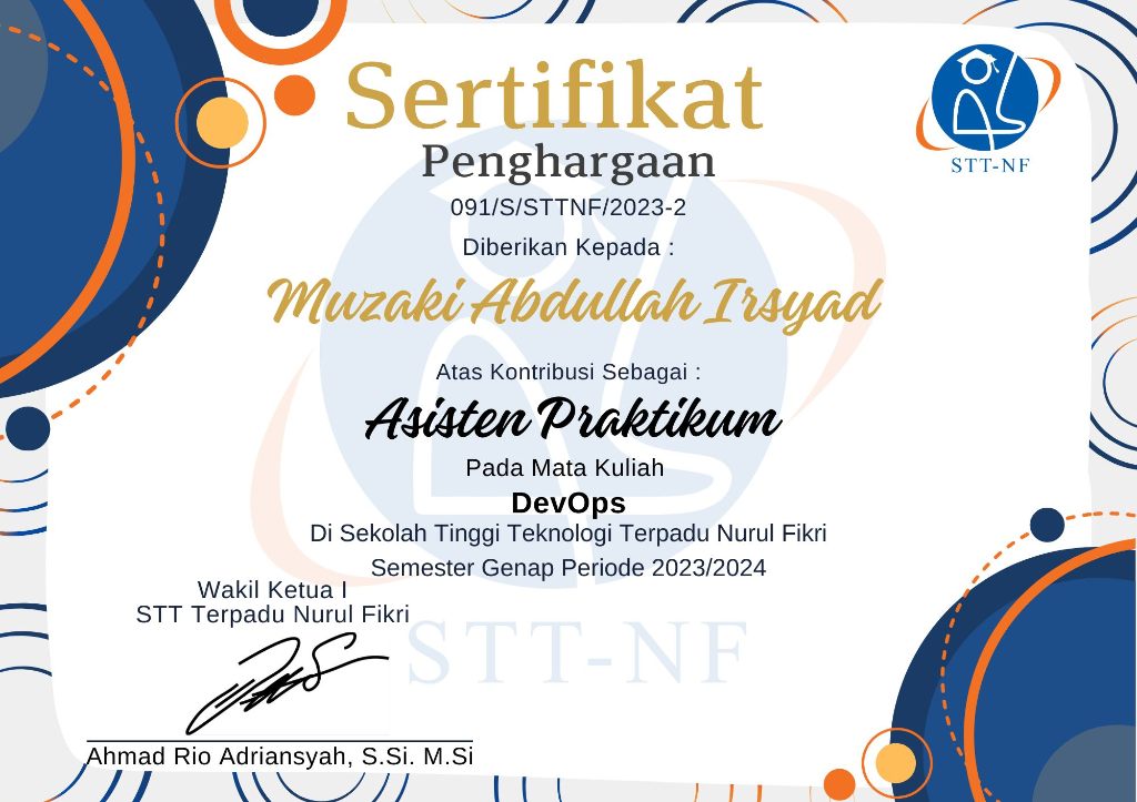 Sertifikat Asisten Praktikum DevOps