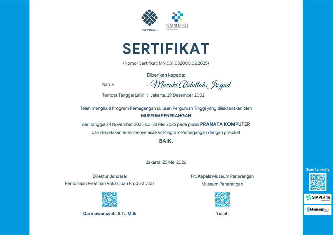 Sertifikat Maganghub Batch 2
